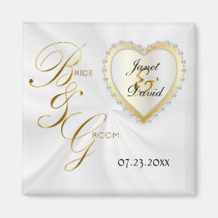 Bride & Groom Elegant Wedding Keepsake Magnet