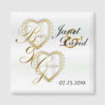 Bride & Groom Elegant White Wedding Keepsake Magne Magnet<br><div class="desc">Wedding Day Favour Magnets. A Wedding Day Keepsake from the Bride and Groom ready to personalise. If need be... you can delete all text and start fresh with your own text, colour and font choices with the Zazzle design tool area. ✔Note: Not all template areas need changed. 📌If you need...</div>