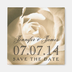 Bride Groom Floral Save the Date Magnets