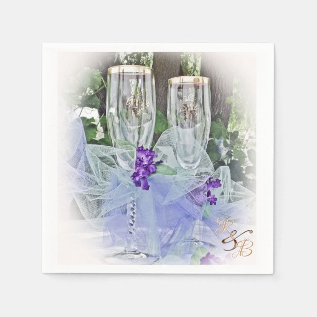 Bride & Groom Glasses Napkin (Front)