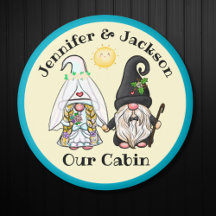 Bride & Groom Gnome Couple Cruise Door Marker