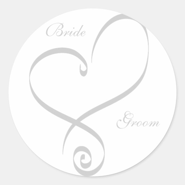 Bride & Groom Heart Stickers (Front)