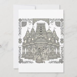 Bride & Groom Hindu Grand Temple Invitation