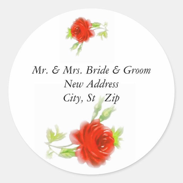 Bride & Groom Mailing Labels Template (Front)