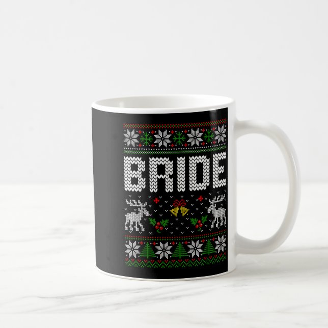 Bride Groom Married Engaged Couple Ugly Sweater Coffee Mug (Right)