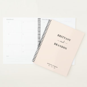 Bride & Groom Minimalist Modern Blush Pink Wedding Planner