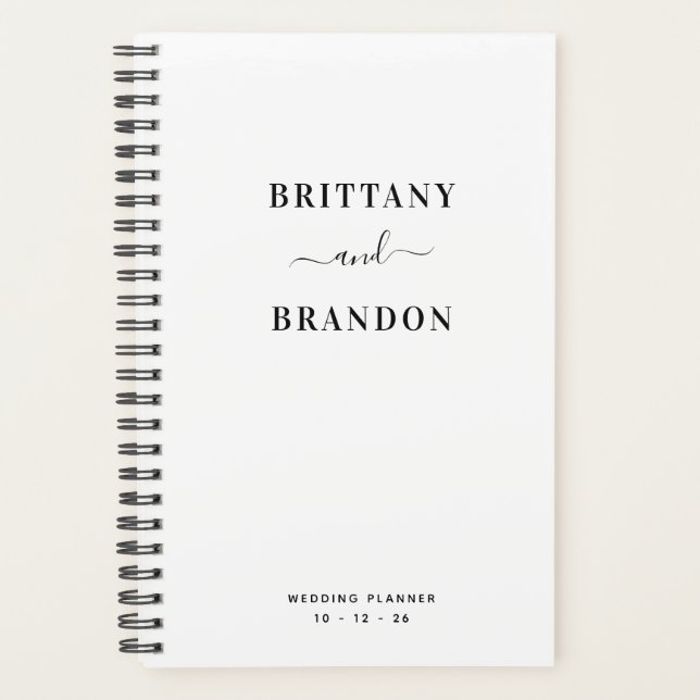 Bride & Groom Minimalist Modern Wedding Planner (Front)