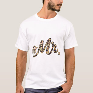 Bride Groom Mr Leopard Print Wedding Matching Coup T-Shirt