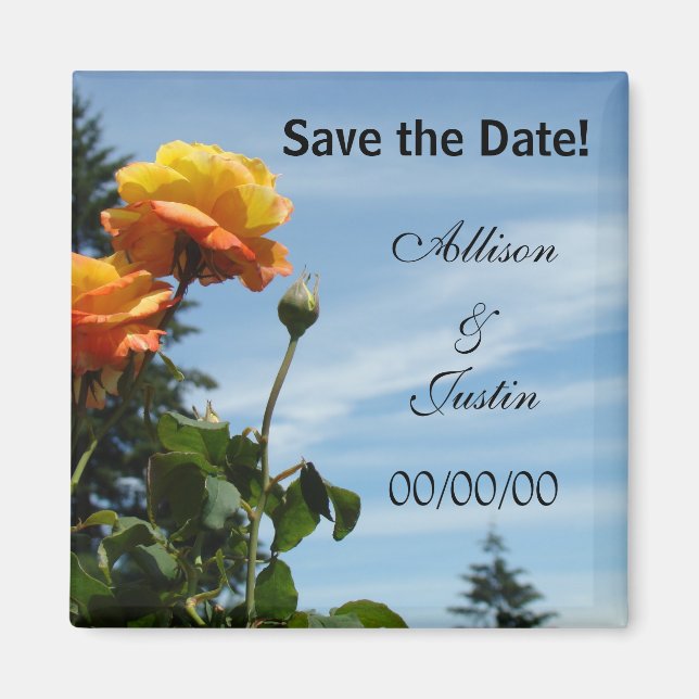 Bride Groom Name Wedding Save the Date Magnets (Front)