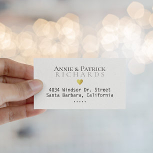Bride Groom Names Address Business Card