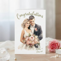 Bride & Groom Names Custom Wedding Congratulations
