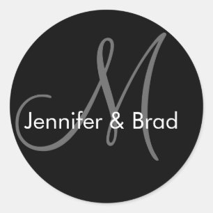 Bride Groom Names Monogram Wedding Sticker