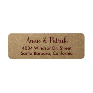 bride groom names return address