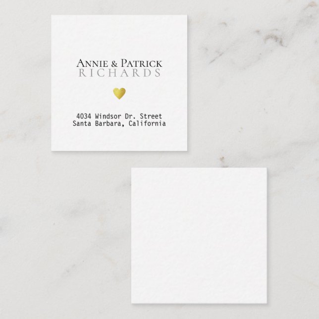 Bride Groom Names Wedding Card with Address (Front/Back)