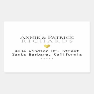 bride groom names wedding-sticker with address rectangular sticker