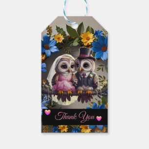 Bride & Groom Owl - Thank You Gift Tags