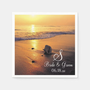 Bride Groom Personalised Monogram Wedding Date Pap Napkin