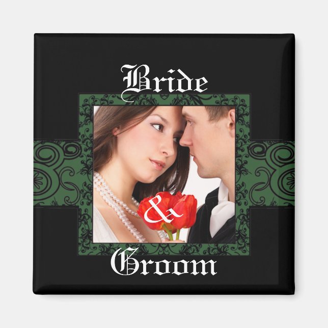 Bride & Groom Photo Magnet (Front)