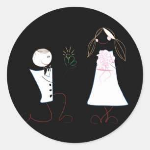 Bride Groom Proposing Clipart Wedding Stickers