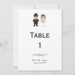 Bride & Groom - Reception Table Number