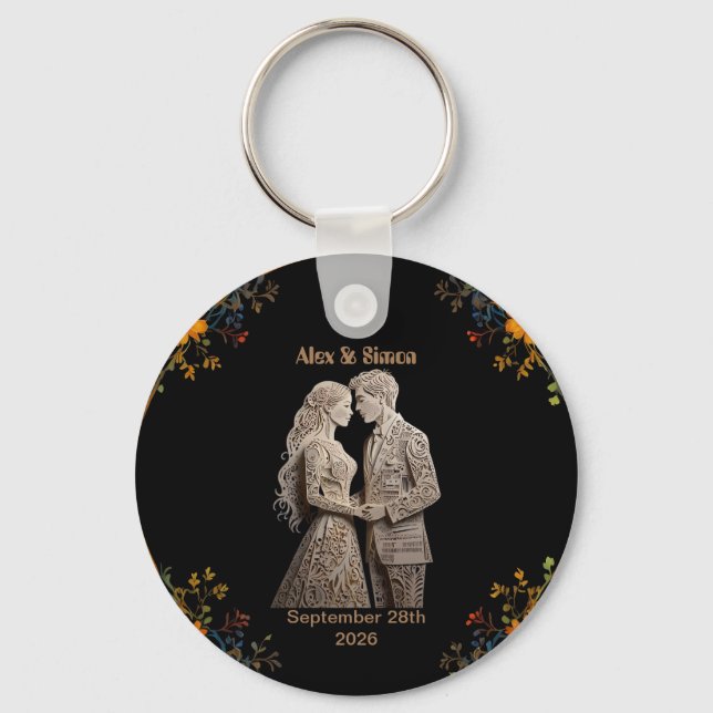 Bride & Groom Royal Classic Key Ring (Front)