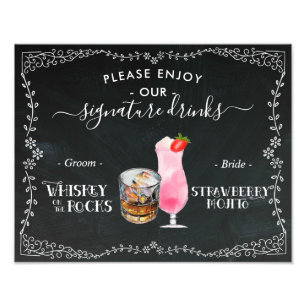 Bride & Groom Signature Drink Chalkboard Sign