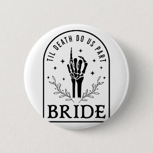 Bride Groom Skeleton Gothic Halloween Engagement W 6 Cm Round Badge