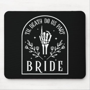Bride Groom Skeleton Gothic Halloween Engagement W Mouse Pad