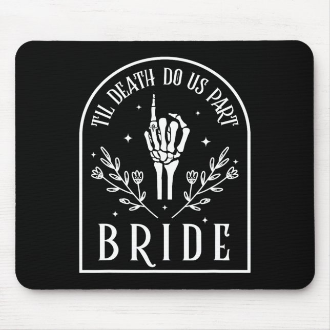 Bride Groom Skeleton Gothic Halloween Engagement W Mouse Pad (Front)