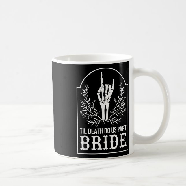 Bride Groom Skeleton Hand Couples Matching Wedding Coffee Mug (Right)