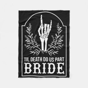 Bride Groom Skeleton Hand Couples Matching Wedding Fleece Blanket