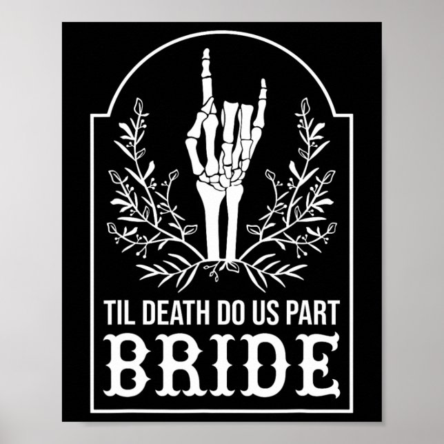 Bride Groom Skeleton Hand Couples Matching Wedding Poster (Front)