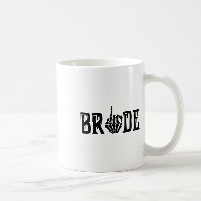 Bride Groom Skeleton Hand Halloween Wedding Bachel Coffee Mug (Right)