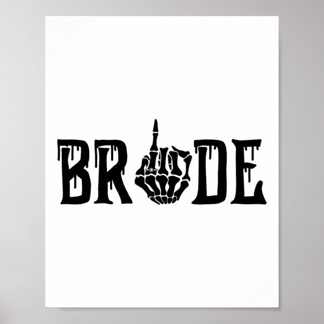 Bride Groom Skeleton Hand Halloween Wedding Bachel Poster (Front)