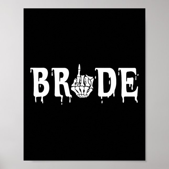 Bride Groom Skeleton Hand Halloween Wedding Chelor Poster (Front)