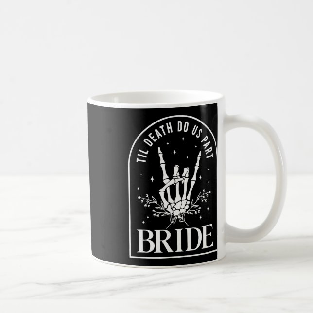 Bride Groom Skeleton Rock Hand Couples Wedding Hal Coffee Mug (Right)