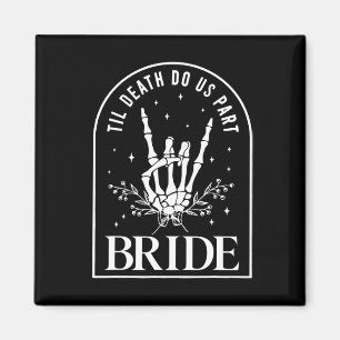 Bride Groom Skeleton Rock Hand Couples Wedding Hal Magnet