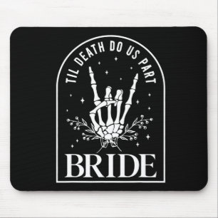Bride Groom Skeleton Rock Hand Couples Wedding Hal Mouse Pad