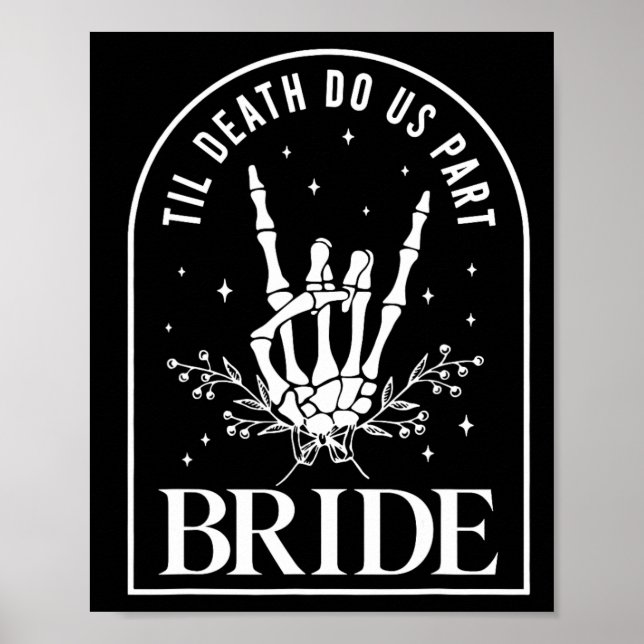Bride Groom Skeleton Rock Hand Couples Wedding Hal Poster (Front)