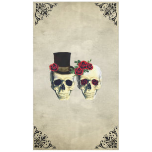 Bride & Groom Skull Wedding Tablecloth