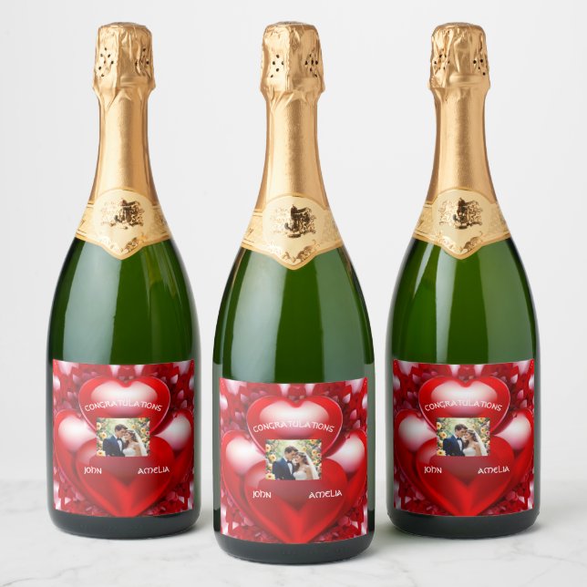 BRIDE & GROOM SPARKLING WINE LABEL (Bottles)