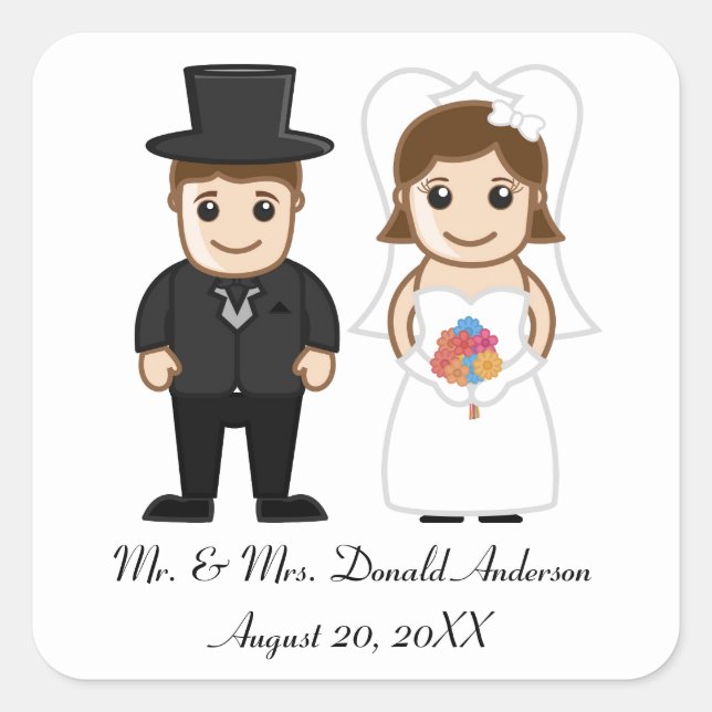 Bride & Groom - Square Sticker (Front)