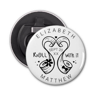 Bride & Groom Toilet Paper Roll Save The Date Bottle Opener