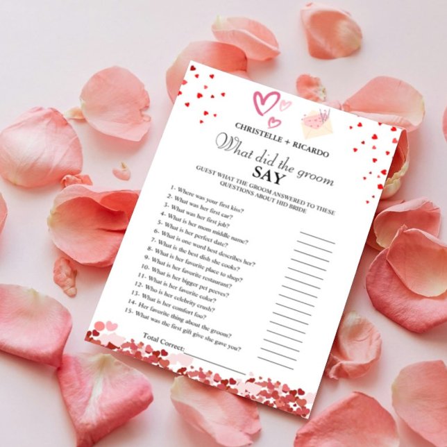  Bride & groom trivia bridal shower game Card (Creator Uploaded)