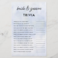 Bride Groom Trivia Cloud 9 Bridal Shower Elegant
