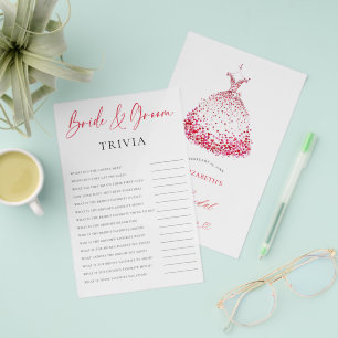 Bride Groom Trivia Valentine Bridal Shower Game Flyer