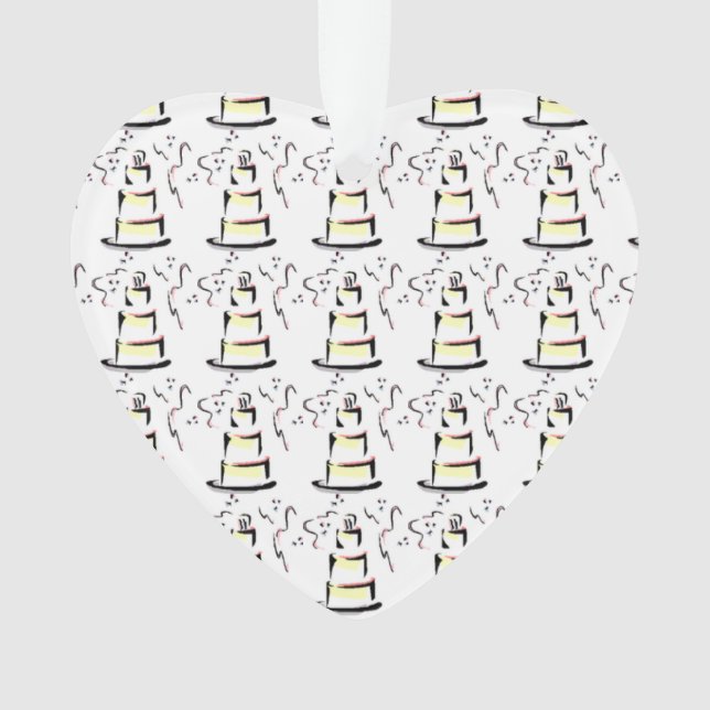 Bride & Groom Wedding Cake Ornament (Front)