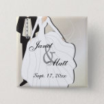 Bride & Groom Wedding | DIY Text 15 Cm Square Badge<br><div class="desc">Wedding Party Button Pins. Perfect for the bridal party members and family members. Examples for personalising: Mother of the bride, grandmother of the bride, father of the bride, including the brother , sister , daughter, son, grandmother, grandfather, aunt, uncle, etc... also father of the groom, bridesmaid, maid of honour, best...</div>