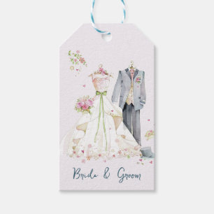Bride & Groom Wedding Dress Gift Tags