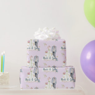 Bride & Groom Wedding Dress  Wrapping Paper